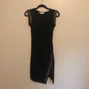 Michael Kors small black dress with gold studs